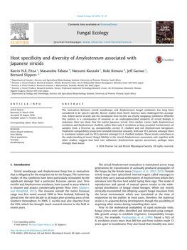 Host Specificity and Diversity of Amylostereum Associated with Japanese Siricids