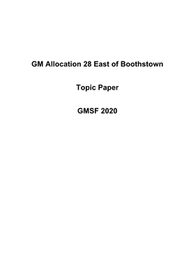 GM Allocation 28 East of Boothstown Topic Paper GMSF 2020