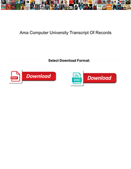 Ama Computer University Transcript of Records