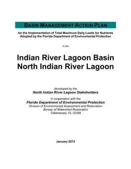 North Indian River Lagoon BMAP Was Completed in September 2012; And