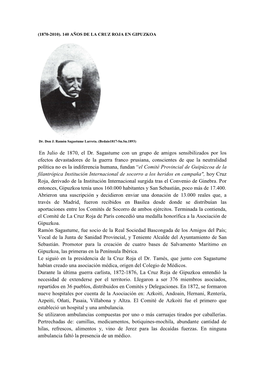 (1870-2010). 140 Años De La Cruz Roja En Gipuzkoa