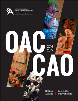 OAC Grants Listing 2014