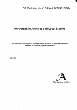 Hertfordshire Archives and Local Studies