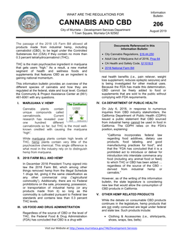 CANNABIS and CBD 206 City of Murrieta – Development Services Department August 2019 1 Town Square, Murrieta CA 92562