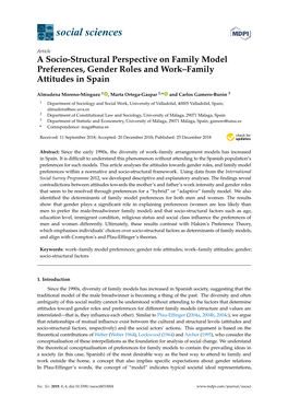 A Socio-Structural Perspective on Family Model Preferences, Gender Roles and Work–Family Attitudes in Spain