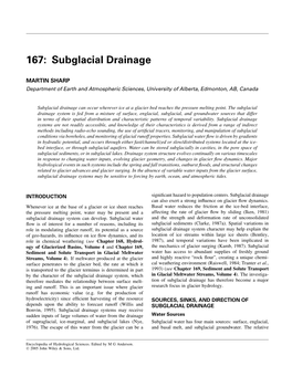 Subglacial Drainage