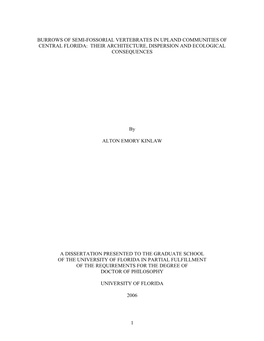 Burrows of Semi-Fossorial Vertebrates in Upland Communities of Central Florida: Their Architecture, Dispersion and Ecological Consequences