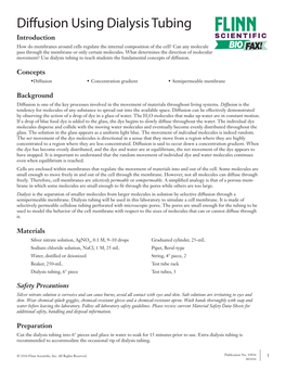 Diffusion Using Dialysis Tubing