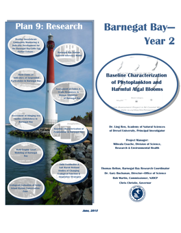 Baseline Characterization of Phytoplankton and Harmful Algal Blooms in Barnegat Bay-Little Egg Harbor Estuary, New Jersey (Year Two)