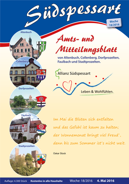 Südspessart Vom 4.5.2016 – Seite 2 Gemeinde Altenbuch Amtlich - Altenbuch Amtlich Amtliches