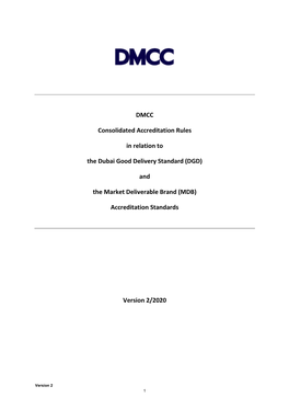 DMCC Consolidated Accreditation Rules in Relation to the Dubai Good