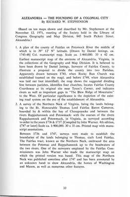 ALEXANDRIA - the FOUNDING of a COLONIAL CITY by RICHARD W