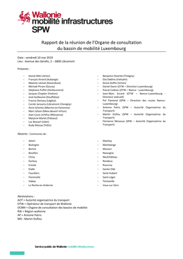 Rapport De La Réunion De L'organe De Consultation Du
