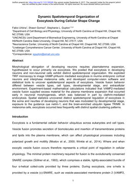 Dynamic Spatiotemporal Organization of Exocytosis During Cellular Shape Change