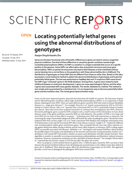 Locating Potentially Lethal Genes Using the Abnormal Distributions of Genotypes