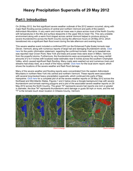 Heavy Precipitation Supercells of 29 May 2012