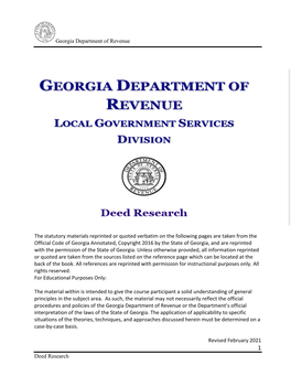 Deed Research Georgia Department of Revenue
