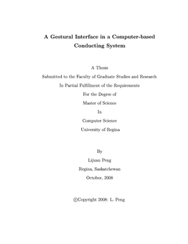 A Gestural Interface in a Computer-Based Conducting System