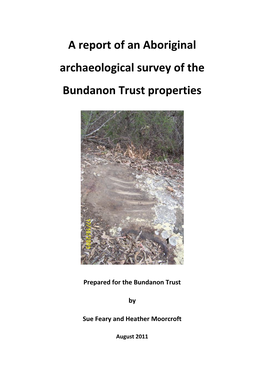 A Report of an Aboriginal Archaeological Survey of the Bundanon Trust Properties