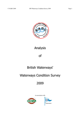 Analysis of British Waterways' Waterways Condition Survey 2009