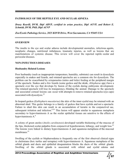 Pathology of the Reptile Eye and Ocular Adnexa