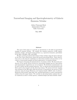 Narrowband Imaging and Spectrophotometry of Galactic Emission Nebulae