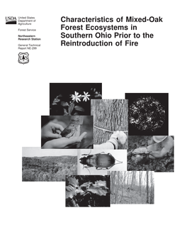 Characteristics of Mixed-Oak Forest Ecosystems in Southern Ohio Prior to the Reintroduction of Fire