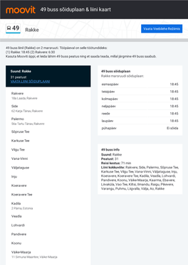 49 Buss Sõiduplaan & Liini Marsruudi Kaart