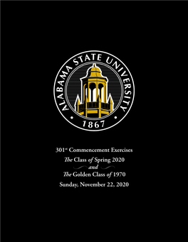 301St Commencement Exercises the Class of Spring 2020 •And • The