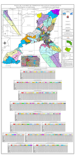 Mapa Del Cantón De Cartago 01, Distrito 01 a 11