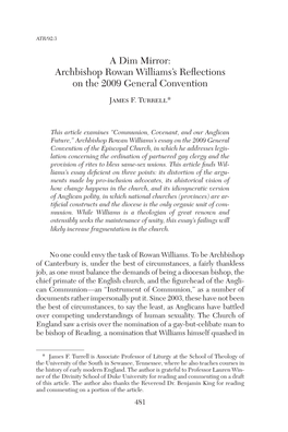 Archbishop Rowan Williams's Reflections on the 2009 General