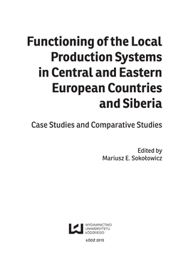 Functioning of the Local Production Systems in Central and Eastern