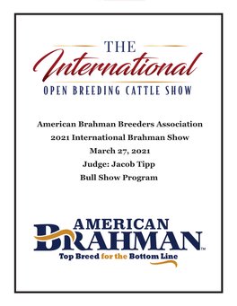 American Brahman Breeders Association 2021 International