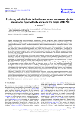 Exploring Velocity Limits in the Thermonuclear Supernova Ejection Scenario for Hypervelocity Stars and the Origin of US 708