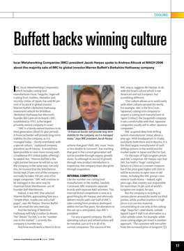 Buffett Backs Winning Culture