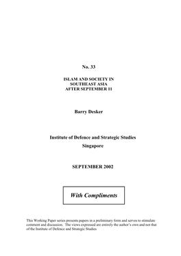 Islam and Society in Southeast Asia After September 11