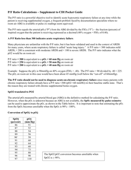 P/F Ratio Calculations