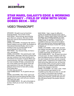 Star Wars, Galaxy's Edge & Working at Disney – Field Of