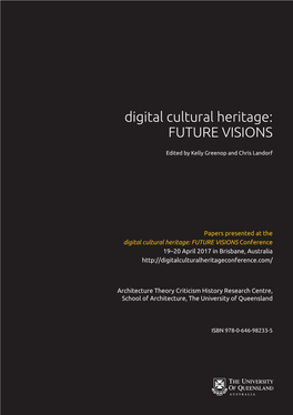 Digital Cultural Heritage: FUTURE VISIONS