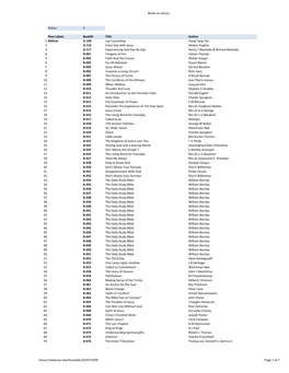 Library Database.Xlsx/Available/20/07/2009 Page 1 of 7 Books in Library