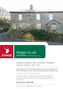 Stags.Co.Uk 01803 865454 | Totnes@Stags.Co.Uk