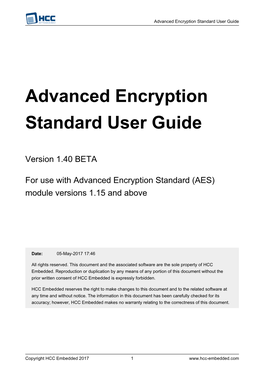 Advanced Encryption Standard User Guide