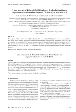 From Aequidens Tetramerus (Perciformes: Cichlidae) in North Brazil M