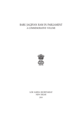 Babu Jagjivan Ram in Parliament a Commemorative Volume