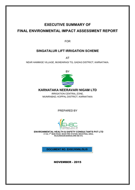 Executive Summary of Final Environmental Impact Assessment Report