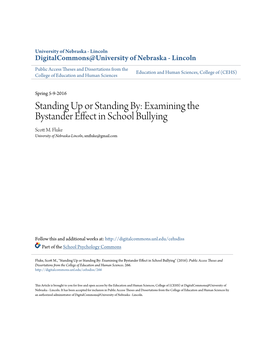 Examining the Bystander Effect in School Bullying Scott M