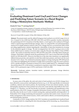 Evaluating Dominant Land Use/Land Cover Changes and Predicting Future Scenario in a Rural Region Using a Memoryless Stochastic Method