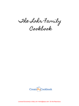 The Lohr Family Cookbook