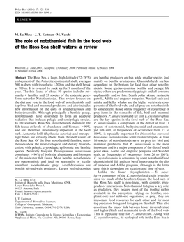 The Role of Notothenioid Fish in the Food Web of the Ross Sea Shelf Waters