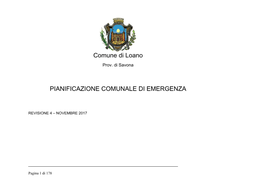 Comune Di Loano PIANIFICAZIONE COMUNALE DI EMERGENZA